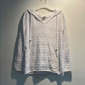 Faded Glory White V-Neck Long Sleeve Sweatshirt